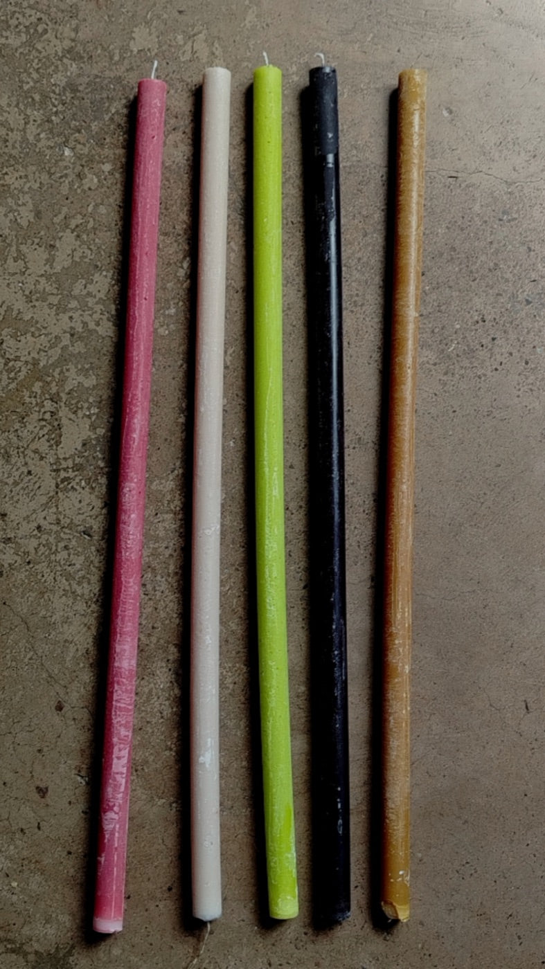 Pink cream lime black and caramel candles